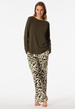 Schlafanzug lang oliv - Selected Premium