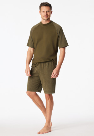 Pyjama court effet tie-dye olive - Modern Essentials