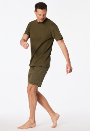 Pyjama court effet tie-dye olive - Modern Essentials