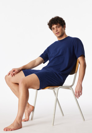 Short pyjamas tie-dye effect navy -Modern Essentials