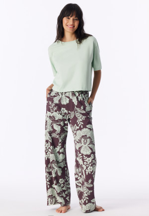 Langere broek van Heavy Single Jersey met veelkleurige bloemenprint - Mix+ Relax