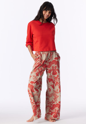 Hose lang Heavy Single Jersey Blumen multicolor - Mix+Relax