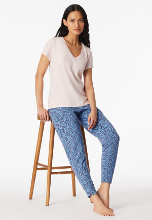 Shirt kurzarm V-Ausschnitt rosé - Mix+Relax