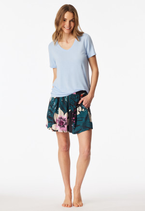 Korte mouw shirt met v-hals lichtblauw - Mix+ Relax