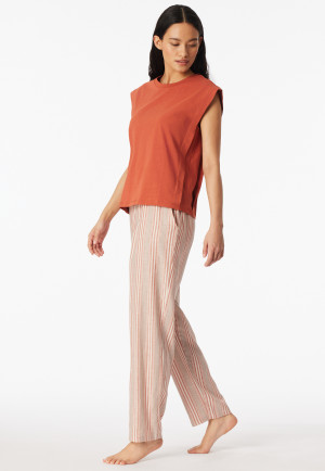 Shirt korte mouw linnen mokka - Mix+ Relax