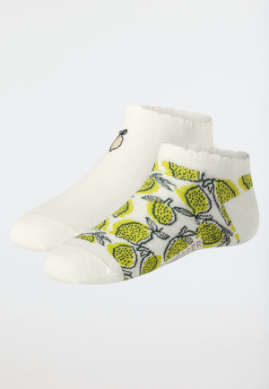 Chaussettes pour femme Baskets Lot de 2 citrons blanc - Fashion