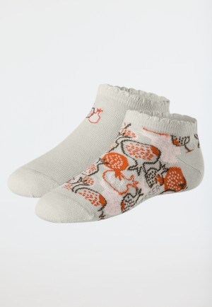 Chaussettes pour femme Sneaker Lot de 2 Fruit-Artworks gris clair - Fashion