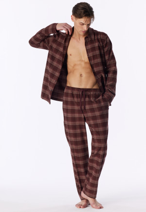 Pyjama lang Flanell praline kariert - Selected Premium Warming