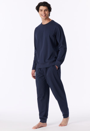Lange oversized pyjama in deep sea blue - Modern Nightwear