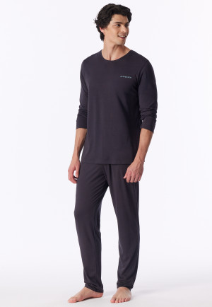 Schlafanzug lang graphit - Modern Bonded