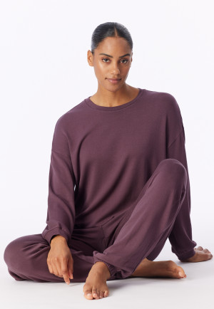 Long Jersey Knit Cuffs Lounge Set, cocoa brown - Mix+ Relax