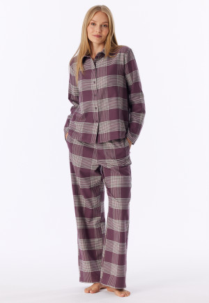 Pigiama lungo in flanella, caldo, a quadretti multicolori - selected premium Warming
