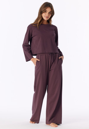 Shirt met lange mouwen, cacaobruin - Mix+ Relax