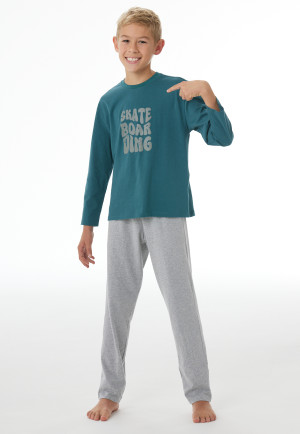 Schlafanzug lang Skate tiefseegrün - Nightwear