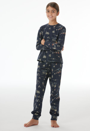 Lange pyjama met manchetten, multicolor - Family