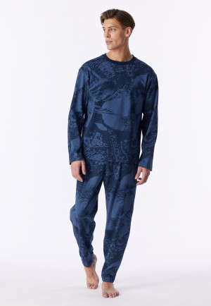 Oversized Long-Sleeve Shirt in Deep Sea Blue - Mix+ Relax