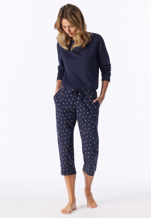 3/4-broek stippen donkerblauw - Mix+ Relax