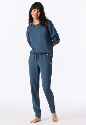 Langere broek met dubbelzijdige manchetten, diepblauw - Mix+ Relax