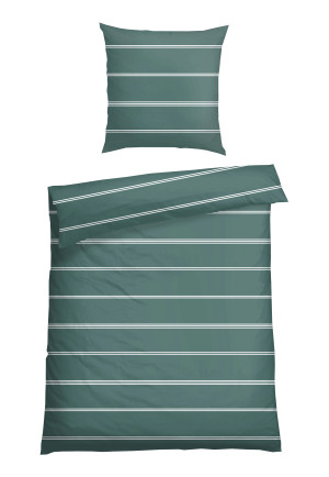Parure de lit 2 pièces Renforcé pétrole rayé - SCHIESSER Home