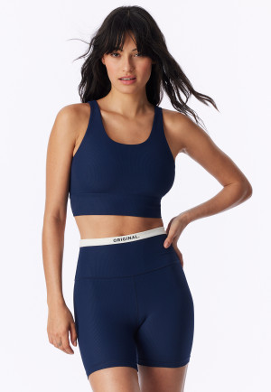 High Waist Biker Short dubbelrib admiraal - SCHIESSER Active