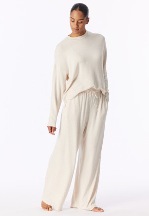 Langere broek van jerseybreisel, beige gemêleerd - Mix+ Relax