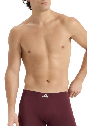 Aansluitende boxershorts lang met logo 3-pack Bordeaux/Zwart - ADIDAS