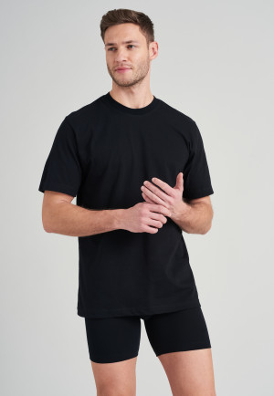 T-shirts américains à col rond, par lot de deux, noir - Essentials