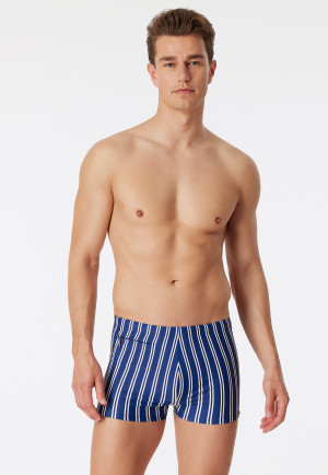Swimming trunks with leg knitware retro striped off-white - Classic Swim