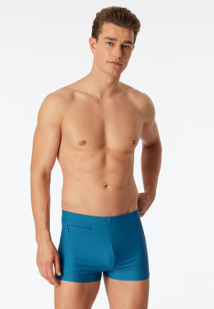 Swimming trunks with leg knitware retro petrol blue - Classic Swim