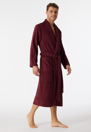 Accappatoio in spugna lungo 125 cm di colore bordeaux - Essentials