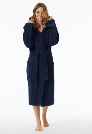 Bademantel mit Kapuze, 120 cm navy - Essentials