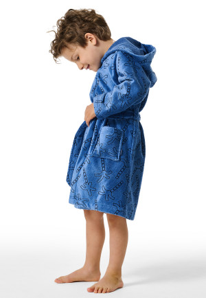 Bademantel Velour Palmen air - Aqua