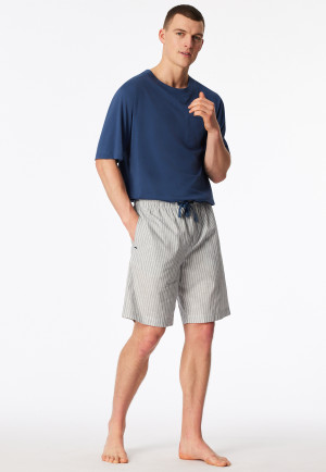 Bermuda geweven linnen strepen admiraal - Mix+ Relax