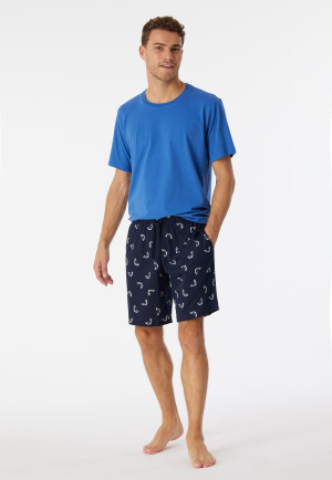 Bermuda shorts fine interlock organic cotton fish dark blue - Mix & Relax