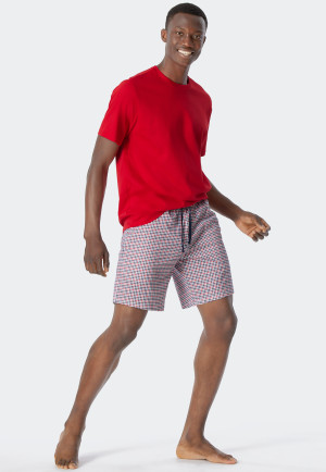 Bermudashorts Organic Cotton kariert rot - Mix+Relax