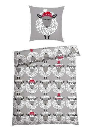 2-Piece Grey Bed Linen Set - Soft Flannel