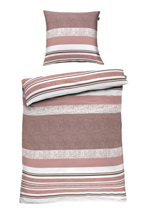 Bettwäsche 2-teilig Renforcé rosa gestreift - SCHIESSER Home