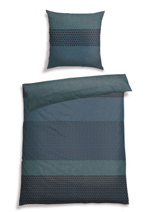 Bed linen 2-piece satin blue striped - SCHIESSER Home