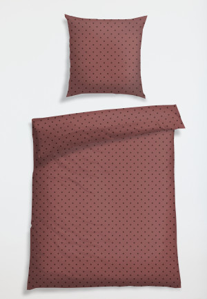 Biancheria da letto in raso, due pezzi, con fantasia di colore rosso chiaro: SCHIESSER Home