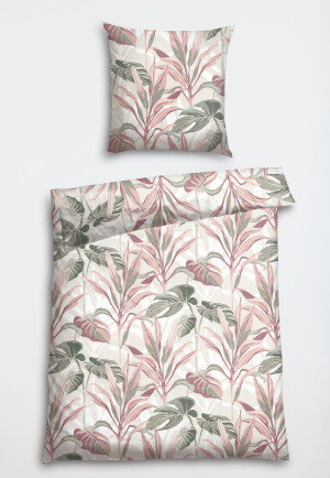 Parure de lit 2 pièces en satin motif tilleul - SCHIESSER Home