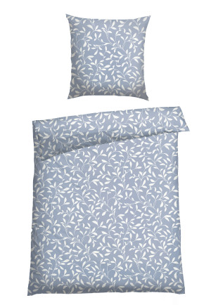 Bed linen two-piece Renforcé light blue patterned - SCHIESSER Home