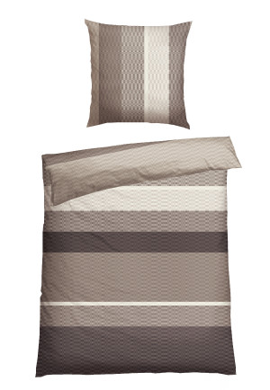 Bed linen set two-piece Renforcé gray striped - SCHIESSER Home