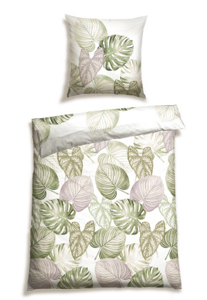 Bed linen set two-piece Renforcé green patterned - SCHIESSER Home