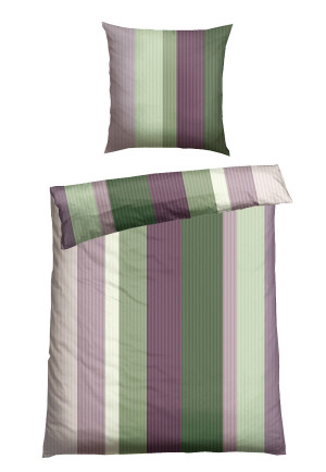 Bed linen set two-piece Renforcé green striped - SCHIESSER Home