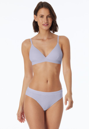 BH bügellos Doppelripp Organic Cotton herausnehmbare Pads flieder - Pure Rib