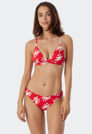 Triangle bikini top removable cups adjustable straps coral red - Mix & Match Coral Life