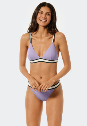Top a triangolo per bikini con coppe rimovibili e spalline variabili, lilla - California Dream