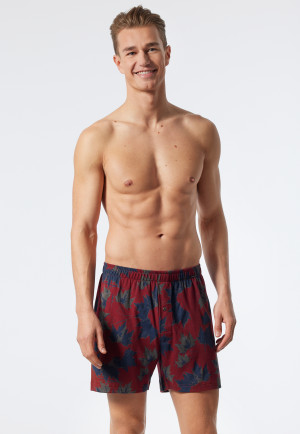 Boxershort 2-pack jersey effen dessin bladeren veelkleurig - Fun Prints