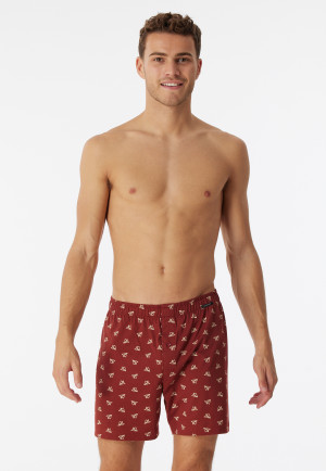 Confezione da 2 boxer in jersey con fantasia di aeroplano di carta, marrone/rosso - Boxershorts Multipacks