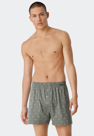 Boxershorts 2er-Pack Jersey uni gemustert Wellen blau/jade - Fun Prints